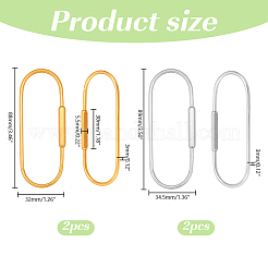 4Pcs 2 Styles 304 Stainless Steel Screw Carabiner Lock Charms&nbsp;STAS-HY0001-93