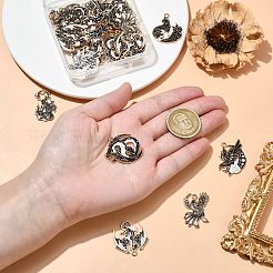 30Pcs 6 Styles Golden Plated Alloy Enamel Pendants&nbsp;ENAM-CJ0006-36