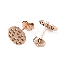 304 Stainless Steel Stud Earring Findings Ion Plating(IP)&nbsp;STAS-P434-06C-RG