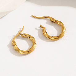 Fashionable 201 Stainless Steel Twist Hoop Earrings&nbsp;LS-RQ5508