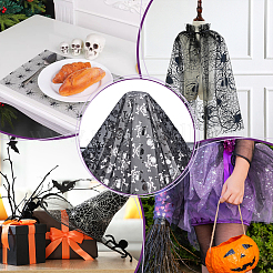 Halloween Polyester Mesh Fabric&nbsp;AJEW-WH0314-852D