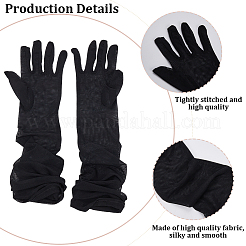 2 Pairs 2 Colors Polyester Long Mesh Lace Gloves&nbsp;AJEW-CY0001-11