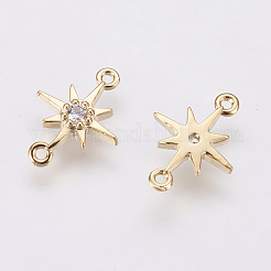 Brass Micro Pave Cubic Zirconia Links&nbsp;ZIRC-F081-20G