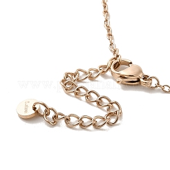 Glass Square Pendant Necklace with 304 Stainless Steel Cable Chains&nbsp;NJEW-K255-04KCG
