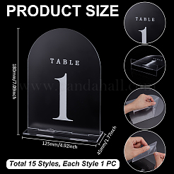 Number 1~15 Acrylic Table Place Cards&nbsp;AJEW-WH0709-140