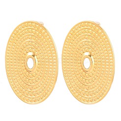 Textured Oval 304 Stainless Steel Stud Earrings&nbsp;EJEW-F406-03F-G