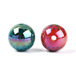 UV Plating Printed Opaque Acrylic Beads&nbsp;MACR-N018-08
