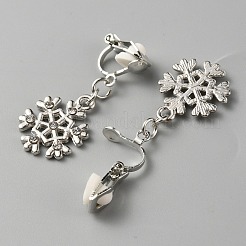 Christmas Theme Rhinestone Dangle Clip-on Earrings&nbsp;EJEW-WH0047-58S