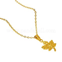 304 Stainless Steel Maple Leaf Pendant Necklaces for Women&nbsp;WG7180D-02