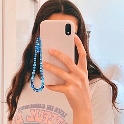 Round Synthetic Moonstone Beaded Mobile Straps&nbsp;HJEW-SW00042-08
