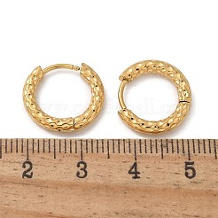 Ion Plating(IP) 304 Stainless Steel Grooved Hoop Earrings&nbsp;EJEW-M218-01A-G