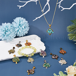 21Pcs 21 Styles Mixed Gemstone Chip  European Dangle Charms&nbsp;PALLOY-AB00057