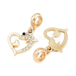 Alloy Crystal Rhinestone European Dangle Charms&nbsp;AL-CBAC2D3-06G