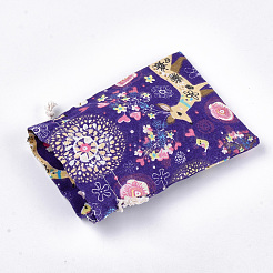 Polycotton(Polyester Cotton) Packing Pouches Drawstring Bags&nbsp;X-ABAG-T007-02G