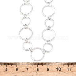 304 Stainless Steel 10MM and 14MM Ring Link Chain Necklaces&nbsp;NJEW-P343-02C-P