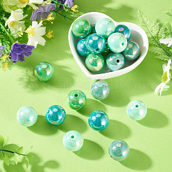 20Pcs 4 Colors UV Plating Opaque Acrylic Beads&nbsp;MACR-TADJ0001-03A