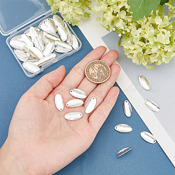 80Pcs Brass Blank Tag Flat Oval Slice Pendants&nbsp;KK-FH0002-56