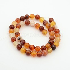 Natural Red Agate Dyed Round Bead Strands&nbsp;G-P070-20-4mm