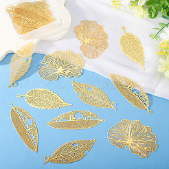 16Pcs 4 Styles Brass Filigree Big Pendants&nbsp;KKC-TA0001-04