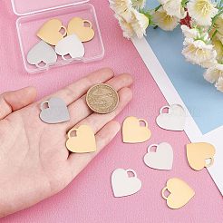 12Pcs 2 Colors 304 Stainless Steel Pendants&nbsp;STAS-UN0037-15