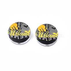 Halloween Printed Natural Wood Beads&nbsp;WOOD-T021-68