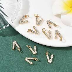 SHEGRACE Brass Micro Pave Clear Cubic Zirconia Pendants&nbsp;XGRQ29776-394G-V