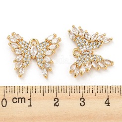Brass Micro Cubic Zirconia Pendants&nbsp;KK-Q789-25G