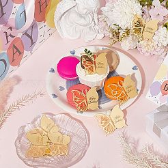 21Pcs Birthday Theme Mirror Effect Acrylic Birthday Cupcake Insert Card Decoration&nbsp;AJEW-SP0001-73B