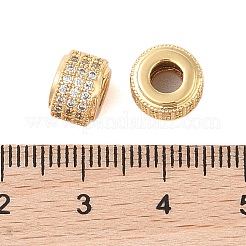 Brass Micro Pave Clear Cubic Zirconia Beads&nbsp;KK-B100-004G