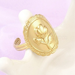 304 Stainless Steel Cuff Open Rings for Women&nbsp;RJEW-A102-05G