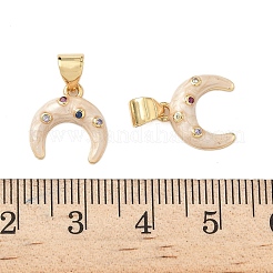 Brass Micro Pave Colorful Cubic Zirconia Enamel Charms&nbsp;KK-G536-21G