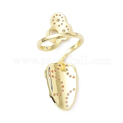 Brass Micro Pave Cubic Zirconia Fingernail Rings&nbsp;RJEW-D115-03G-A