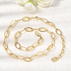 Brass Horse Eye Link Chain Necklaces&nbsp;NJEW-L013-09G