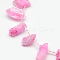 Electroplate Gemstone Natural Quartz Crystal Beads Strands&nbsp;G-L135-03