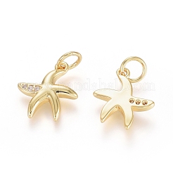 Brass Micro Pave Cubic Zirconia Pendants&nbsp;ZIRC-G166-02G