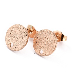 Ion Plating(IP) 304 Stainless Steel Stud Earring Findings&nbsp;STAS-O144-01B-RG