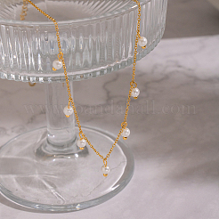 Elegant Round White Imitation Pearl Pendant Bib Necklaces&nbsp;FU4888