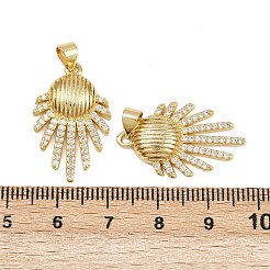 Brass Micro Pave Cubic Zirconia Pendants&nbsp;KK-C132-33G