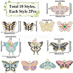 20Pcs 10 Styles Alloy Enamel Pendants&nbsp;FIND-SC0012-36