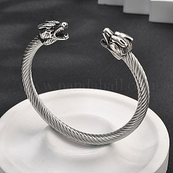 Viking 304 Stainless Steel Open Cuff Bangles for Men&nbsp;BJEW-U001-07J-AS