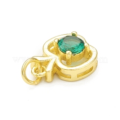Rack Plating Brass Cubic Zirconia Charms&nbsp;KK-C011-52G
