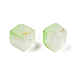 Frosted Glass Beads with Golden Glitter Powder&nbsp;DGLA-NH001-6mm-01D
