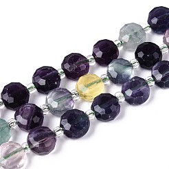 Natural Rainbow Fluorite Beads Strands&nbsp;G-B153-A16