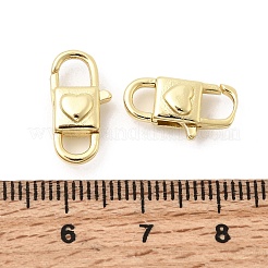 Heart Brass Lobster Claw Clasps&nbsp;KK-Z147-12G