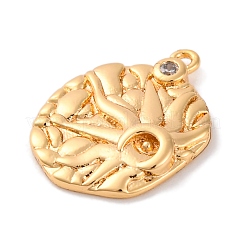 Brass Pendants With Clear Cubic Zirconia&nbsp;KK-S403-05G