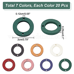 140Pcs 7 Colors Wood Connector Charms&nbsp;WOOD-NB0002-21