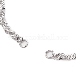 2Pcs 2 Colors 304 Stainless Steel Singapore Chain Bracelet Makings&nbsp;AJEW-JB01322