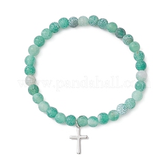 Cross 201 Stainless Steel Charm Bracelets&nbsp;BJEW-JB13251