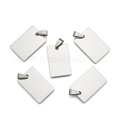 Non-Tarnish 201 Stainless Steel Rectangle Mirror Polished Finish Stamping Blank Tag Pendants&nbsp;STAS-S030-01