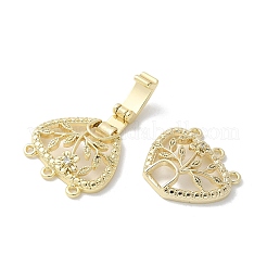 Brass Micro Pave Cubic Zirconia Fold Over Clasps&nbsp;X-KK-U052-10G